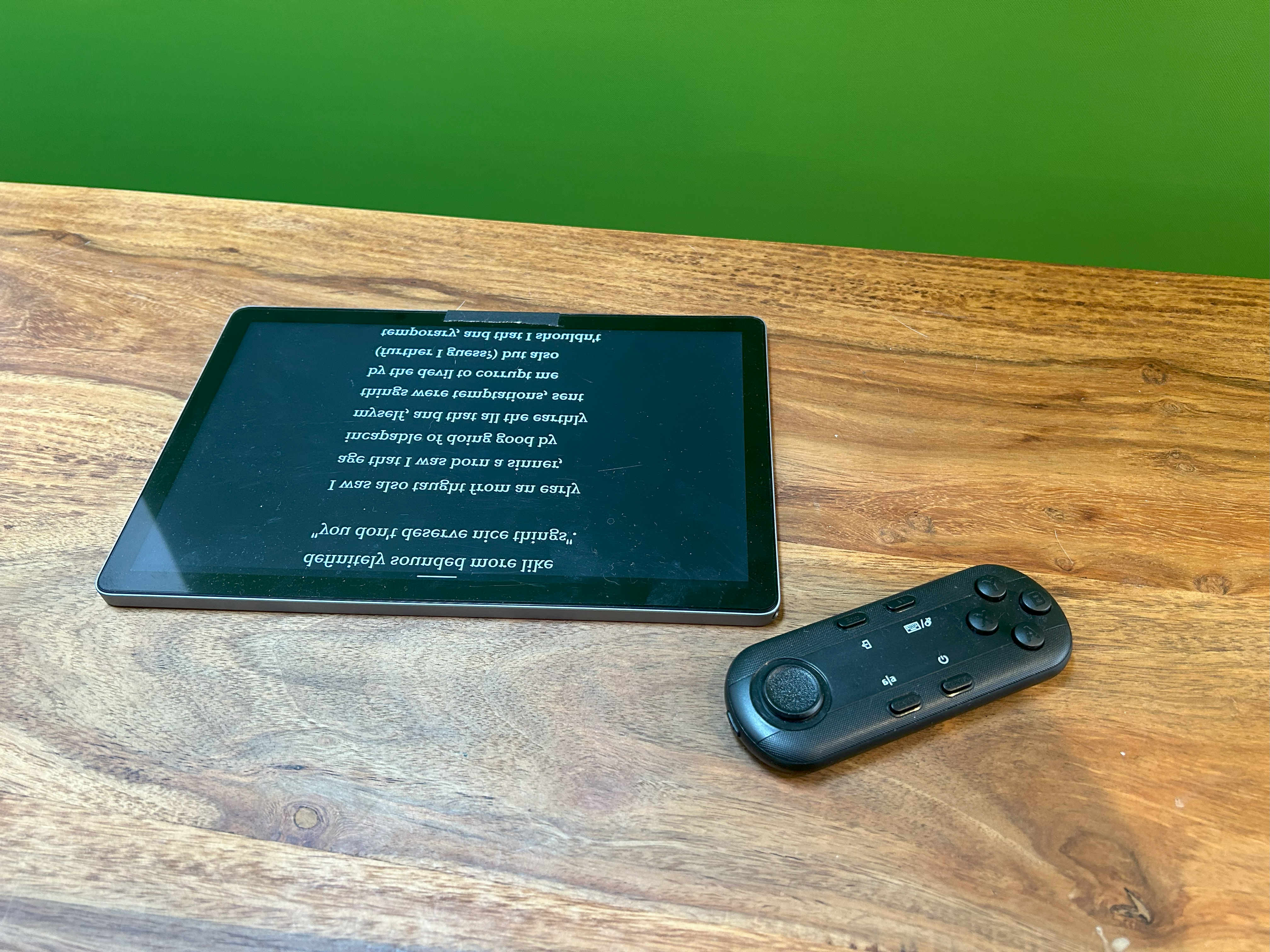 My shitty Android tablet with the remote