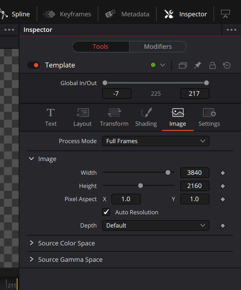 Frame size setting in fusion