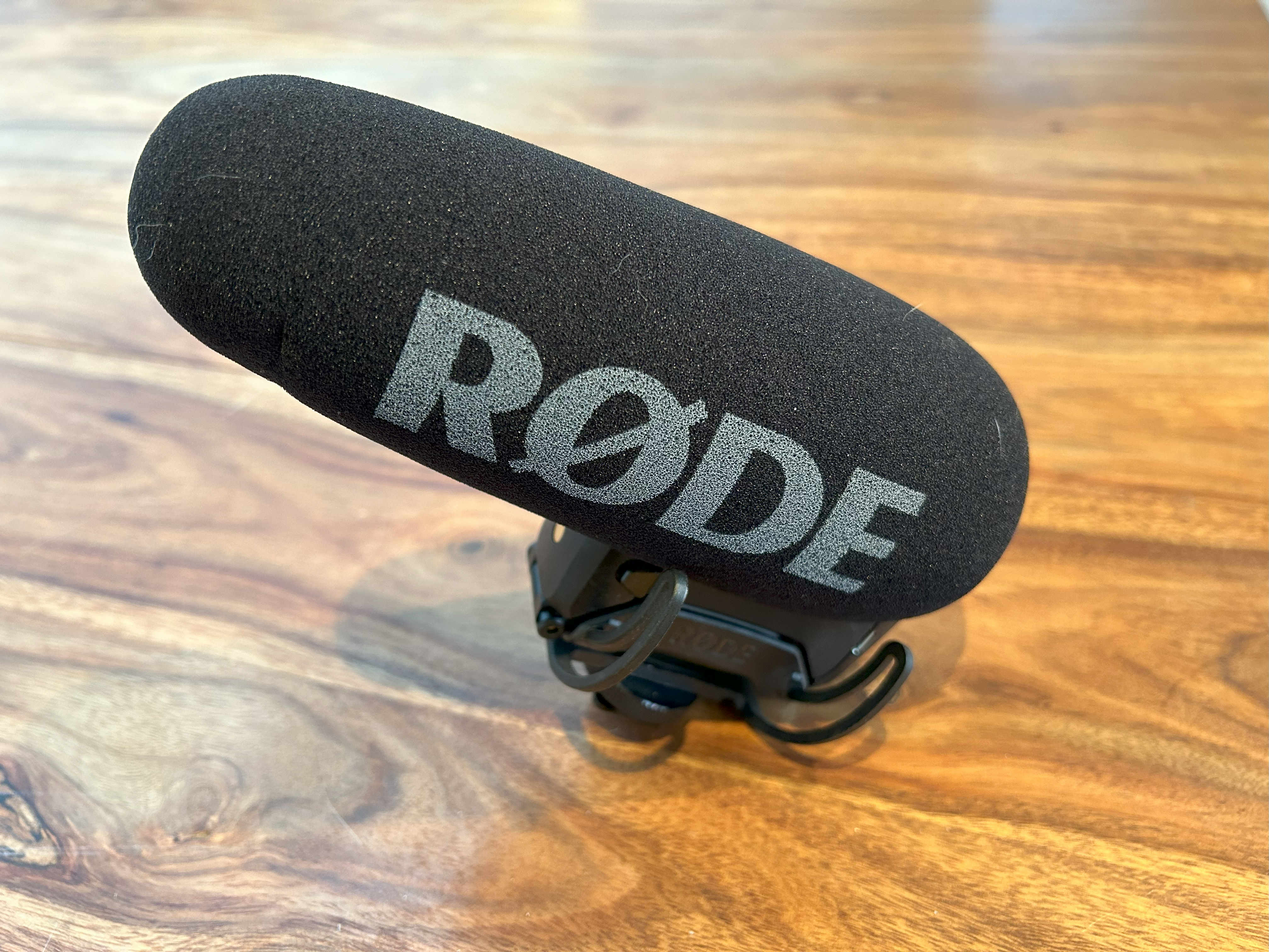 A RODE VideoMic from the front