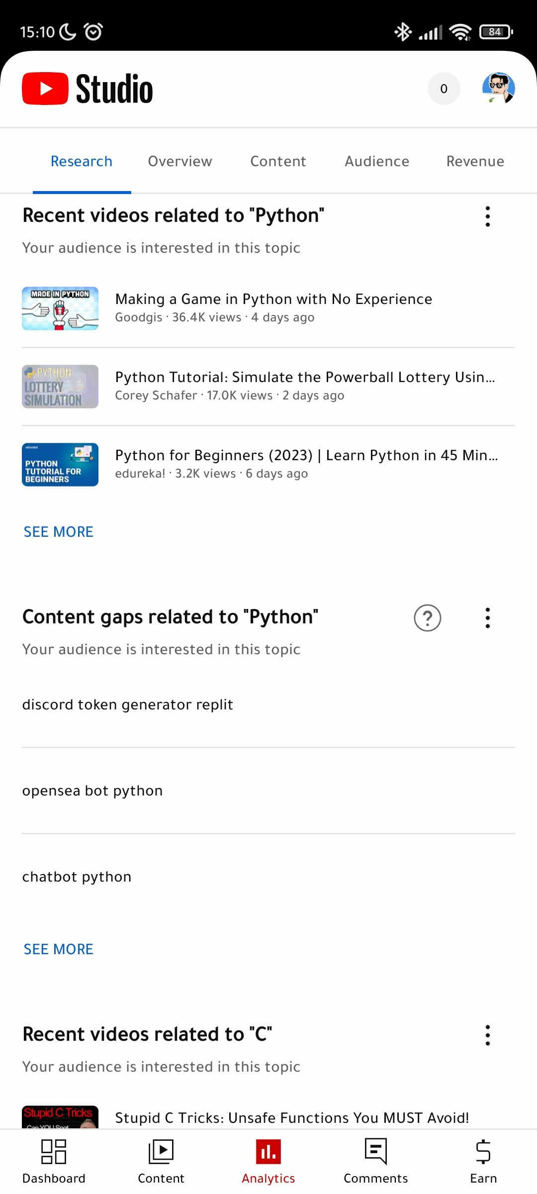 Your audience is interested in Python and C, they want to know about discord token generators replit, opensea bot python, and chatbot python